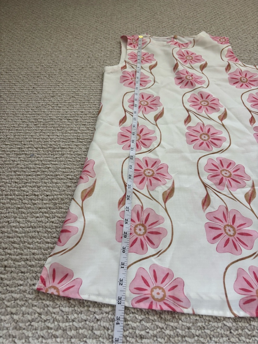 Commense White A-Line Dress with Pink Floral Print - Picture 5 of 6